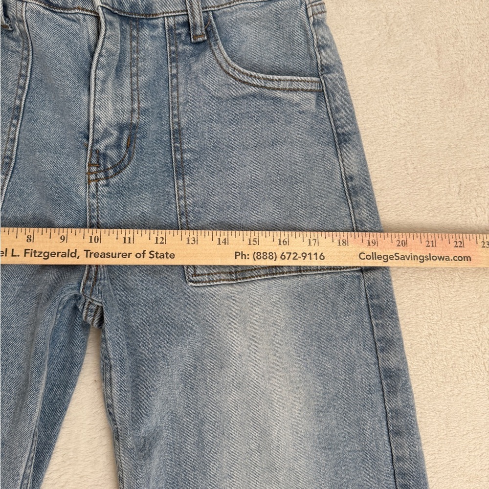 Vibrant MIU Wide  Leg Jeans Size 5 W26 Light Wash Patch Pocket Cropped Denim - Picture 16 of 16
